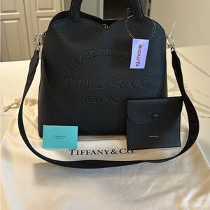 Tiffany & Co. Black Leather Shoulder Bag